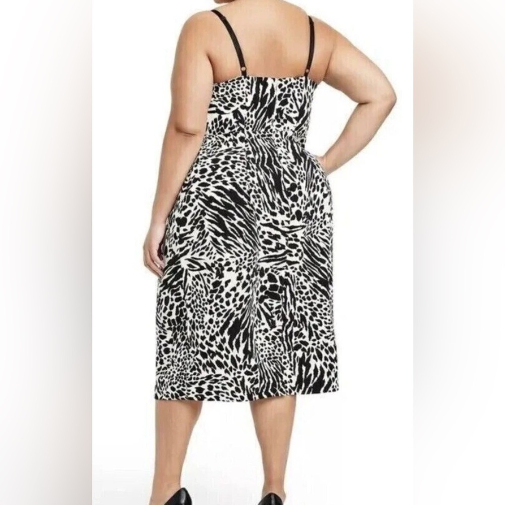 Sergio Hudson Elegant Black and White Print Midi Dress size XL - Picture 7 of 7